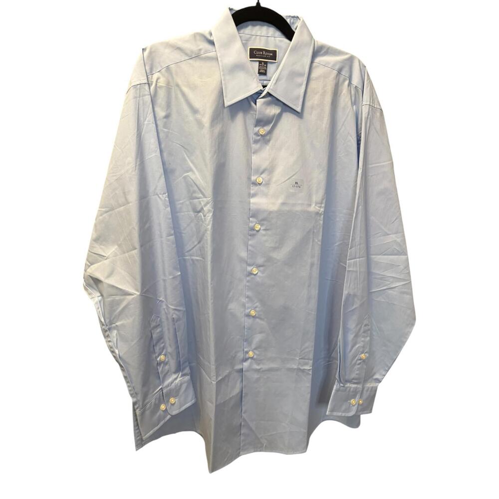 Club Room Regular Fit Light Blue Men's Dress Shirt XL